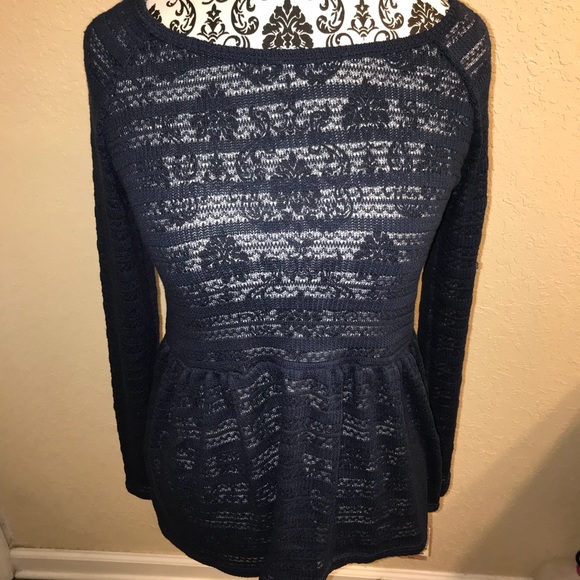 NWT Wallflower Navy blue size medium peasant shirt - Picture 2 of 7